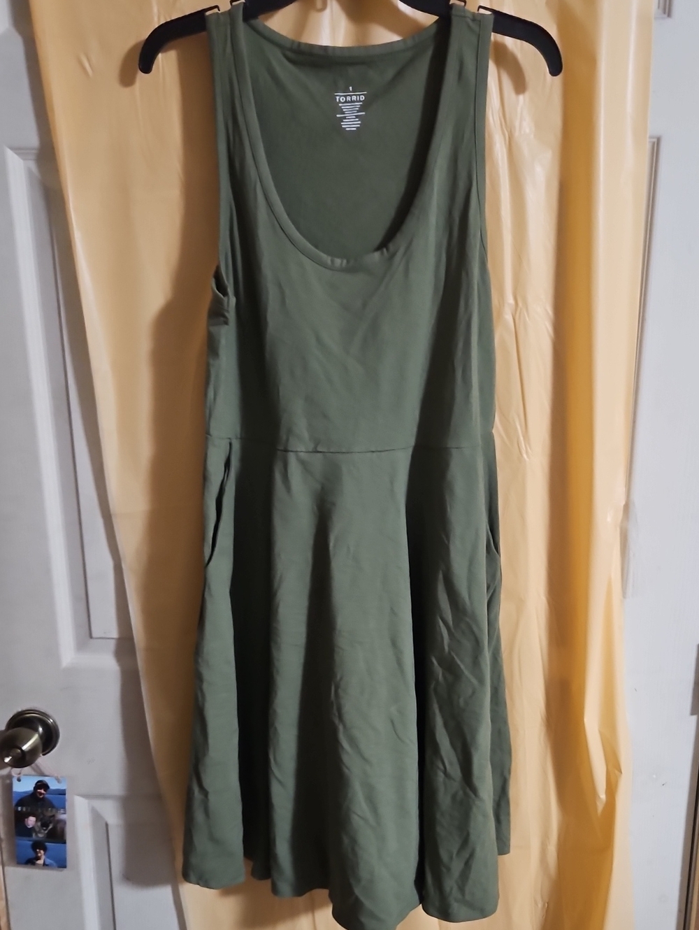 TORRID MINI FOXY SKATER DRESS: OLIVINE (OLIVE GREEN) NEW WITH TAGS: SIZE 1